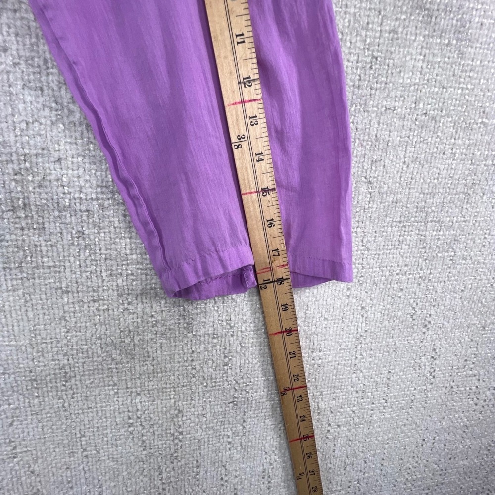 LOFT Purple Band Collar Button Down Blouse 3/4 Sleeve Pleated Yoke Size M - Picture 8 of 10